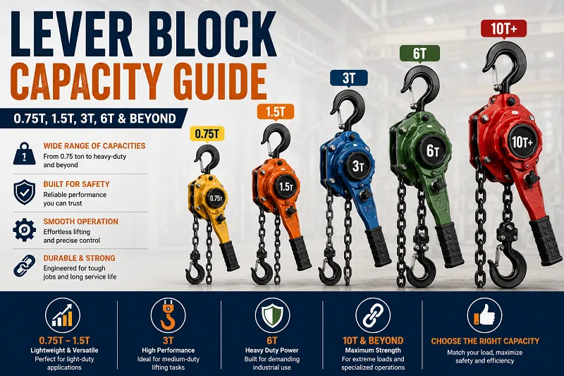 Lever Block Capacity Guide: 0.75T, 1.5T, 3T, 6T & Beyond